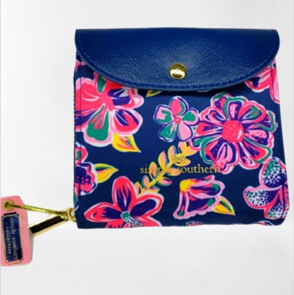 Simply Southern Snap Wallet Butterfly Hibiscus NWT